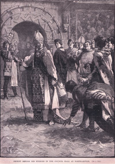 Becket vor seinen Feinden im Ratssaal in Northampton AD 1164 von Walter Paget